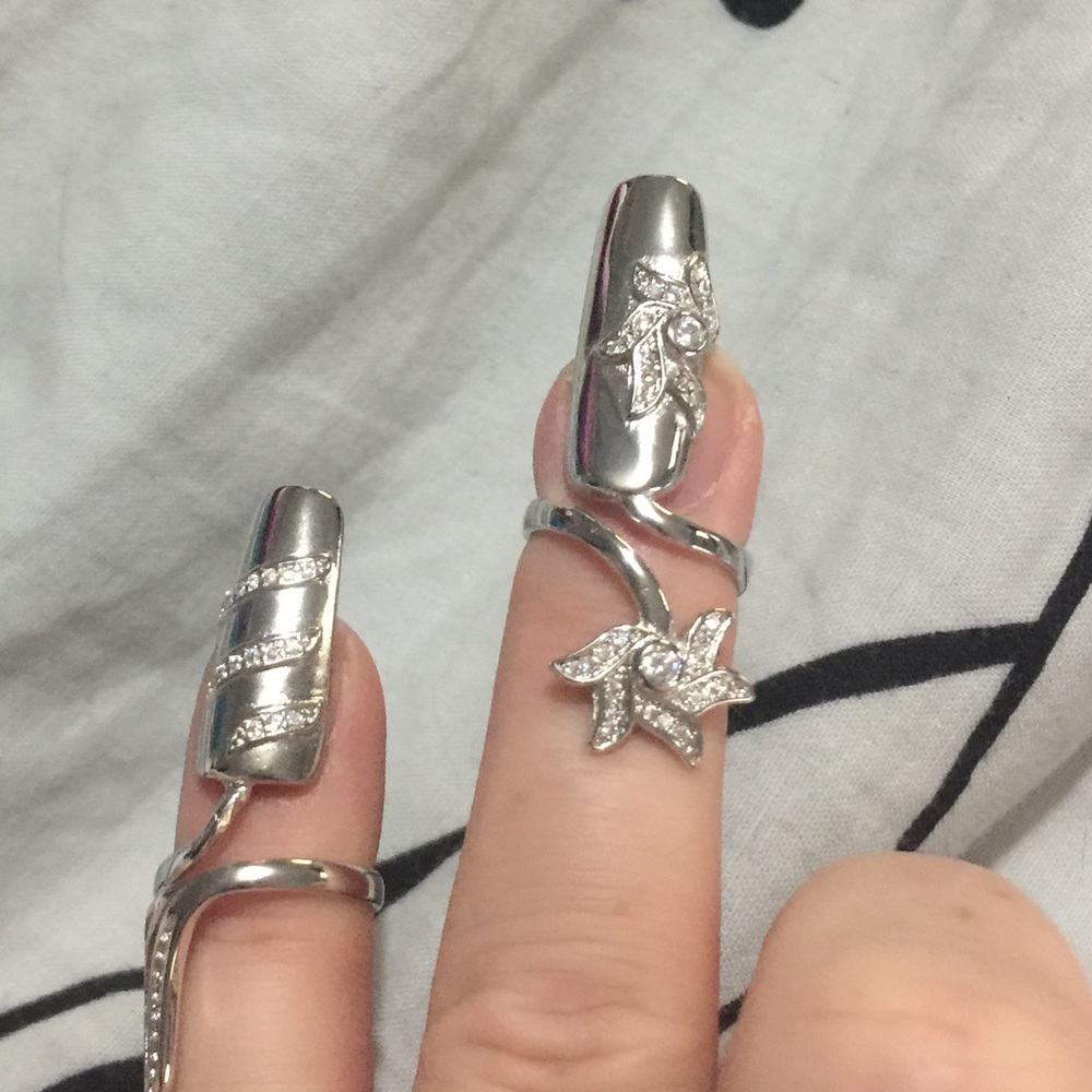 Trendy Nail Rings with Bling